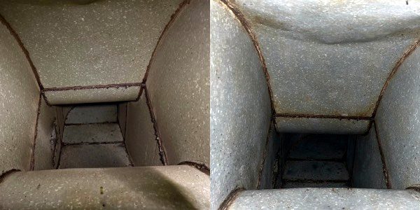 ダクト清掃 洗浄前と洗浄後